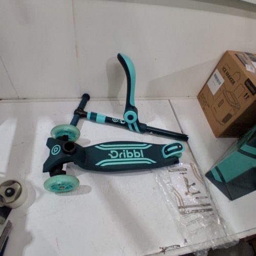 DRIBBL 3 WHEEL ADJUSTABLE HANDLEBAR SCOOTER WITH SEAT 165LB MAX- BLUE/BLACK (MODEL: DBSETKS33) image 2