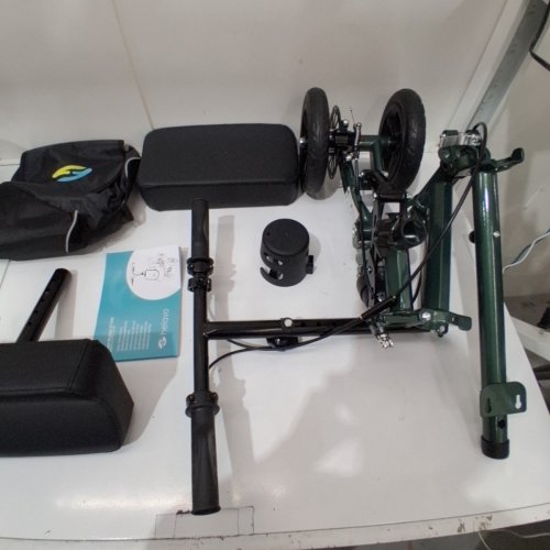 HELAVO ADJUSTABLE KNEE SCOOTER - ALL-TERRAIN 10" RUBBER FRONT WHEELS - 32" X 32" - 40.5" - DARK GREEN - (MODEL: H1090) image 3