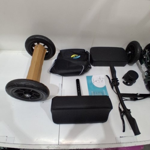 HELAVO ADJUSTABLE KNEE SCOOTER - ALL-TERRAIN 10" RUBBER FRONT WHEELS - 32" X 32" - 40.5" - DARK GREEN - (MODEL: H1090) image 4