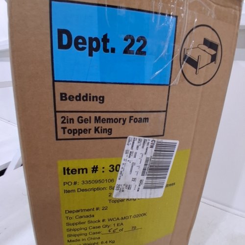 SPA SENSATIONS BY ZINUS SWIRL COOLING GEL MEMORY FOAM AIR FLOW MATTRESS TOPPER - 2'' - KING (MODEL: 30982367) image 3