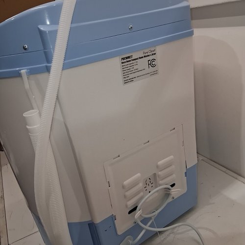 PYLE PURE CLEAN 2-IN-1 MINI PORTABLE WASHER & DRYER MACHINE - 250W - 24" X 22" X 14" - WHITE/BLUE (MODEL : PUCWM22) image 4