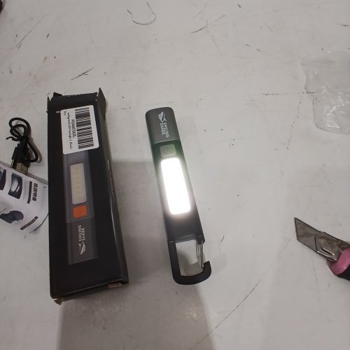 SMILING SHARK RECHARGEABLE 2-IN-1 WATERPROOF FLASH LIGHT WITH SIDE LIGHT & HOOK - BLACK / GRAY (MODEL: G1) image 3