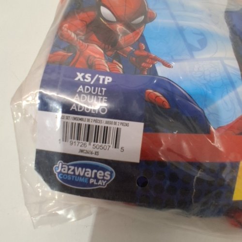 2PC MEN'S JAZWARES SPIDERMAN COSTUME - EXTRA SMALL - BLUE/RED image 3