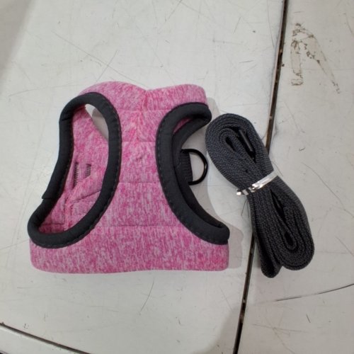 2PC SOFT PLUSH CAT HARNESS WITH LEASH - SMALL - PINK image 2