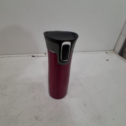 TRAVEL MUG WITH LID -8.5" - BURGUNDY AND BLACK image 2