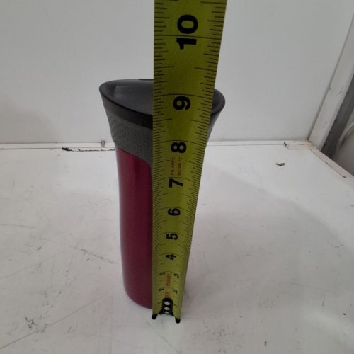 TRAVEL MUG WITH LID -8.5" - BURGUNDY AND BLACK image 4