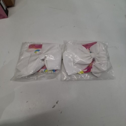 2 MOTIQUE ACCESSORIES HAIR BOW CLIPS - WHITE image 3
