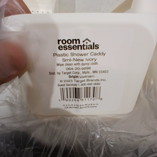 2PK ROOM ESSENTIALS PLASTIC DORM SHOWER CADDY - SMALL - IVORY image 2