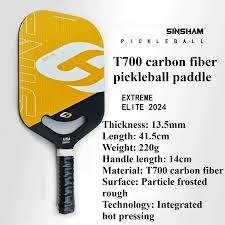 SINSHAM CARBON FIBER PICKLEBALL PADDLE - 13.5 MM - YELLOW AND BLACK image 2