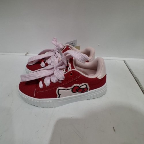 KID'S HELLO KITTY RED AND PINK SNEAKERS - SIZE 13 - RED AND PINK image 2