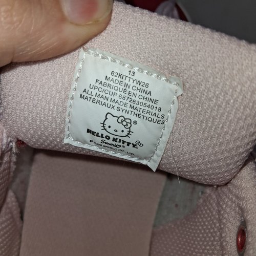 KID'S HELLO KITTY RED AND PINK SNEAKERS - SIZE 13 - RED AND PINK image 3