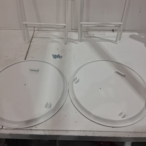 2PK FOLDING METAL ROUND SIDE TABLE - WHITE image 4