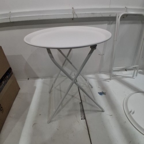 2PK FOLDING METAL ROUND SIDE TABLE - WHITE image 5