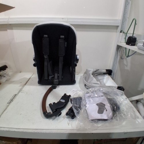 UPPABABY RUMBLESEAT V2+ SECOND LOWER SEAT - COMPATIBLE WITH: UPPABABY VISTA STROLLER MODELS 2015-2019, VISTA V2 AND VISTA V3 - WHITE/GREY CHENILLE - (MODEL: 0903-RBS-CA-ATH) image 2