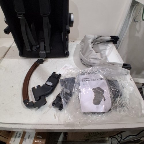 UPPABABY RUMBLESEAT V2+ SECOND LOWER SEAT - COMPATIBLE WITH: UPPABABY VISTA STROLLER MODELS 2015-2019, VISTA V2 AND VISTA V3 - WHITE/GREY CHENILLE - (MODEL: 0903-RBS-CA-ATH) image 3
