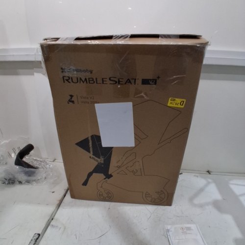UPPABABY RUMBLESEAT V2+ SECOND LOWER SEAT - COMPATIBLE WITH: UPPABABY VISTA STROLLER MODELS 2015-2019, VISTA V2 AND VISTA V3 - WHITE/GREY CHENILLE - (MODEL: 0903-RBS-CA-ATH) image 4