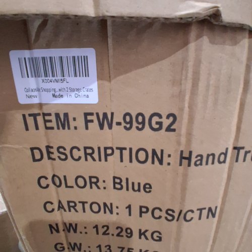 GOLDING SHOPPING CART WITH 2 COLLAPSIBLE CRATES - 200LBS CAPACITY - SKYBLUE/BLACK (MODEL:FW-99G2) image 2