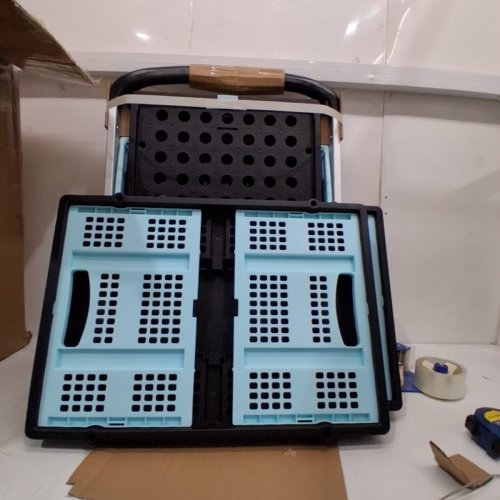 GOLDING SHOPPING CART WITH 2 COLLAPSIBLE CRATES - 200LBS CAPACITY - SKYBLUE/BLACK (MODEL:FW-99G2) image 3