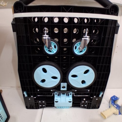 GOLDING SHOPPING CART WITH 2 COLLAPSIBLE CRATES - 200LBS CAPACITY - SKYBLUE/BLACK (MODEL:FW-99G2) image 4