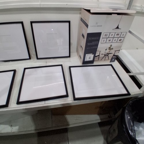 5PC CAMDEN REED ARCADIA GALLERY WALL FRAME SET WITH MATTING - 16" X 16" (5" X 7" WITH MAT) / 16" X 20" (8" X 10" WITH MAT) - BLACK (MODEL: Y7J348LS BKK) image 4