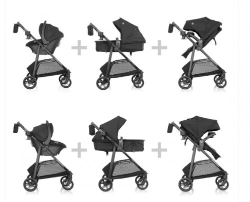 EVENFLO OMNI ULTRA TRAVEL CAR SEAT AND STROLLER SYSTEMWITH REVOLVE180 LITEMAX - 3 TO 50LBS - GREEN/BLACK (MODEL:TS160112514C) image 2