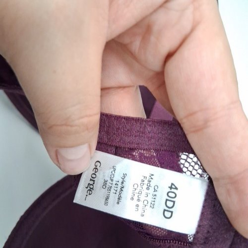 WOMEN'S GEORGE LACE BRA - 40DD - BURGUNDY/PURPLE image 3