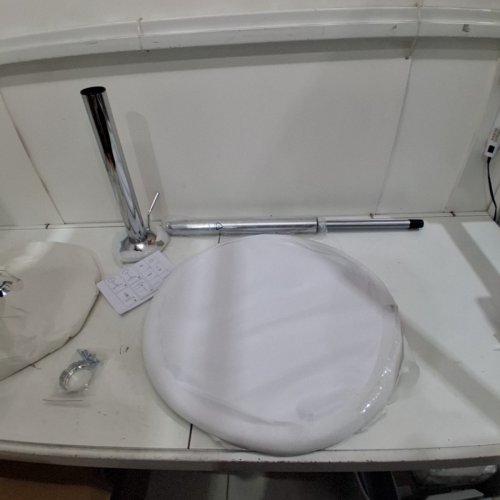 HCD FURNITURE ADJUSTABLE HEIGHT ROUND BAR TABLE - 23.5" - WHITE (MODEL: BT001) image 4