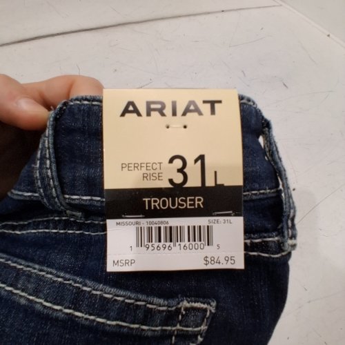 WOMEN'S ARIAT AISHA PERFECT RISE MISSOURI TROUSER JEANS - 31 LONG - BLUE (STYLE: 10040806) image 2