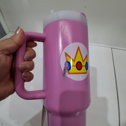 SUPER MARIO METAL BOTTLE WITH STRAW - 40 OZ - PINK image 3
