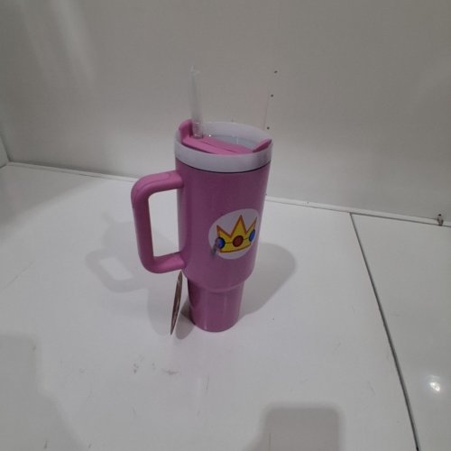 SUPER MARIO METAL BOTTLE WITH STRAW - 40 OZ - PINK image 4