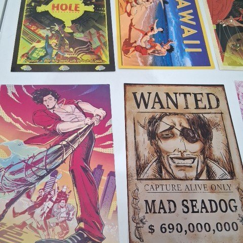 8PK ASSORTED COMIC ART PRINT POP CULTURE POSTERS - 12" X 8" - ASSORTED COLORS image 3