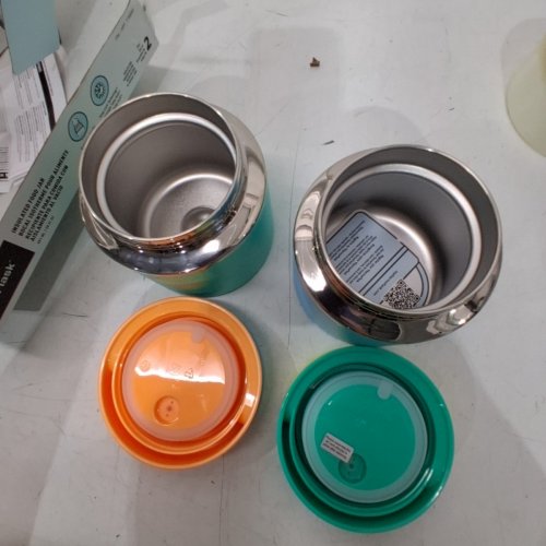2PK THERMOFLASK INSULATED FOOD JARS - 20OZ - BLUE/GREEN/YELLOW & TEAL/ORANGE/BLUE (MODEL: 1759351) image 3