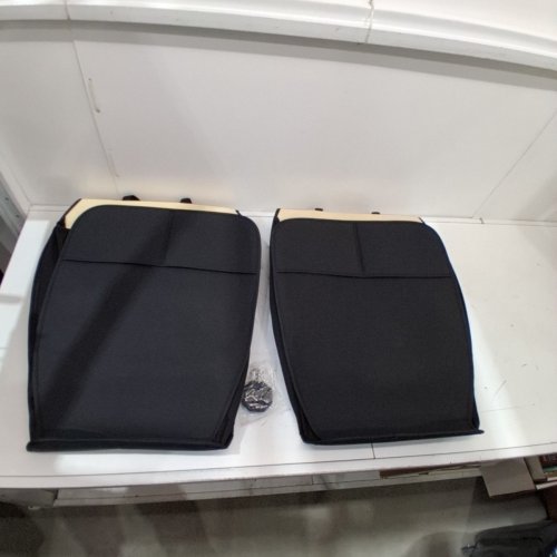 2PC FREESOO WATERPROOF AUTOMOTIVE LEATHER FRONT CAR SEAT COVERS - UNIVERSAL FIT - BLACK/BLUE image 4