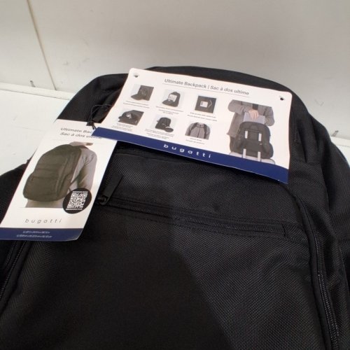 BUGATTI ULTIMATE BACKPACK WITH RFID ZIPPER POCKET & LAPTOP POCKET FOR UP TO 15.4" LAPTOPS - 40L - BLACK (MODEL: 1805676) image 4