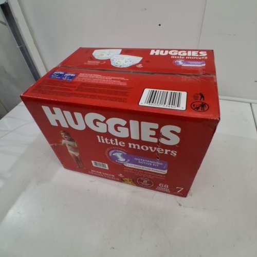 68PK HUGGIES LITTLE MOVERS BABY DIAPERS - SIZE 7 image 2