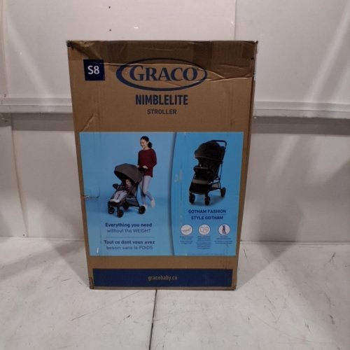 GRACO NIMBLELITE BRODY FOLDING STROLLER - 50LBS CAPACITY - GOTHAM/BLACK (MODEL: 2142927) image 6