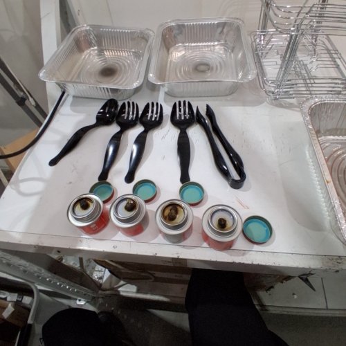 6PK ALPHA HALF SIZE BUFFET SERVING SET - WITH STANDS, TRAYS, AND GAS - SILVER (MODEL: 70639) image 3