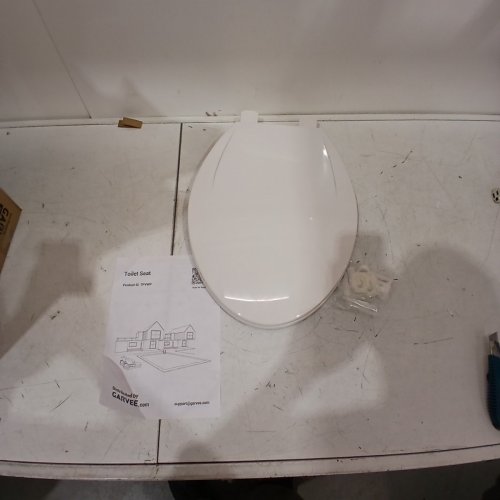 GARVEE ELONGATED SOFT CLOSE EASY CLEAN PLASTIC TOILET SEAT - 19" - WHITE - (MODEL: PHO_11GXK800) image 2