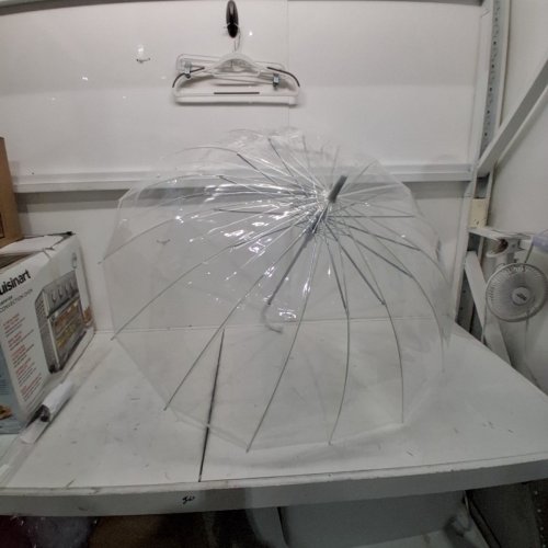 BUBBLE CLEAR UMBRELLA - 32" - CLEAR/WHITE image 2