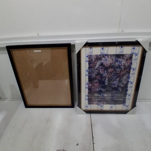 2PK EITIDA WALL ART VINTAGE STYLE PLEXIGLASS PICTURE FRAMES - 20"X16" - DARK WOOD/GOLD (MODEL: S00467U_2PK) image 2