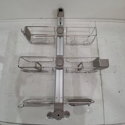 SIMPLEHUMAN ADJUSTABLE EXTRA LARGE STAINLESS STEEL HANGING SHOWER CADDY - SILVER (MODEL: BT1102) image 4