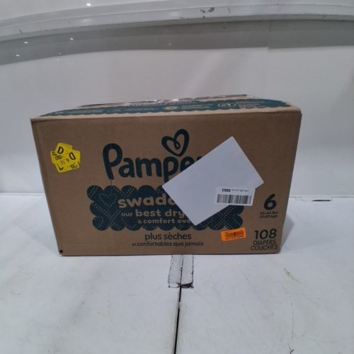 108PK PAMPERS SWADDLERS ACTIVE BABY DIAPERS - SIZE 6 (35LBS) image 3