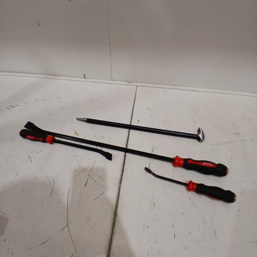 5PC RM TOOLS ASSORTED PRY BAR SET - 8"/12"/18"/24"- RED/BLACK image 2