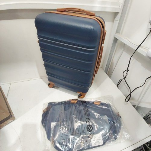 3PC LONG VACATION LUGGAGE SET HARDSHELL WITH TSA LOCK SPINNER WHEELS, DUFFEL BAG AND TOILETRY BAG - 20" - NAVY (MODEL:LV402) image 3