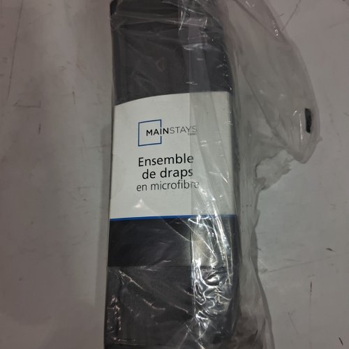3PC MAINSTAYS EASY CARE SHEET SET - TWIN SIZE - DARK GREY image 4