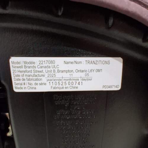 GRACO TRANZITIONS 3-IN-1 LIGHTWEIGHT ADJUSTABLE HEIGHT HARNESS BOOSTER CAR SEAT WITH CUP HOLDERS - 100LB MAX WEIGHT - ELOISE PURPLE (MODEL: 2217080) image 2