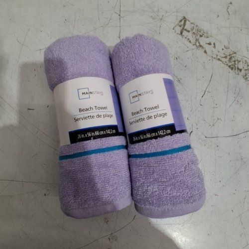 2PK MAINSTAYS BEACH TOWEL - 28" X 56" - LAVENDER image 3
