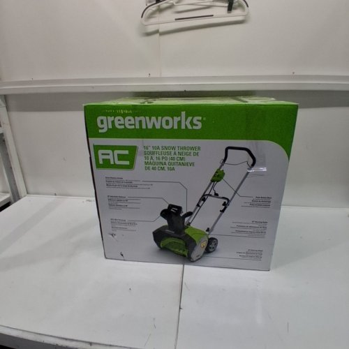 GREENWORKS CORDED SNOW THROWER - 10 AMP 16" - GREEN/BLACK (MODEL: SNA103) image 6