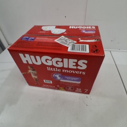 68PK HUGGIES LITTLE MOVERS BABY DIAPERS - SIZE 7 image 2