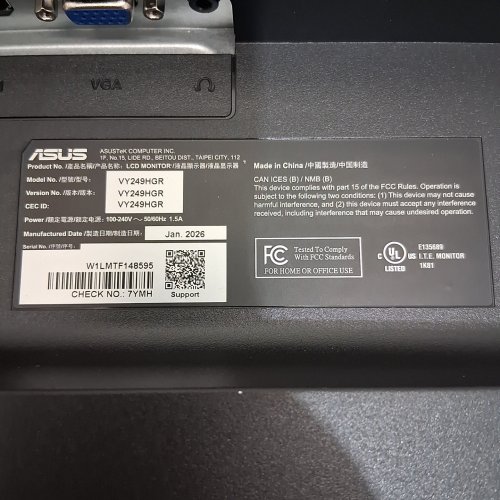 ASUS LCD GAMING MONITOR - 1080P FHD IPS 120HZ - 24" - BLACK (MODEL: VY249HGR) image 5